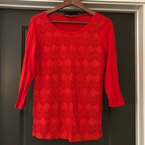 Loft Ann Taylor Shirt Size M Redish Orange Women’s
